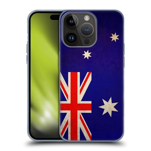 Head Case Designs Australische Australische Vintage Vlaggen Soft Gel Case Hoesje compatibel met Apple iPhone 15 Pro