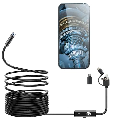 Nicoone 3-in-1 industriële endoscoop,USB-endoscoop met 6Leds,Handgreep waterdichte borescope, voor voertuiginspectie, pijpleidingdetectie