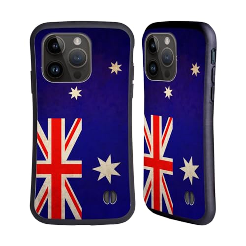 Head Case Designs Australische Australische Vintage Vlaggen Hybrid Behuizing compatibel met Apple iPhone 15 Pro