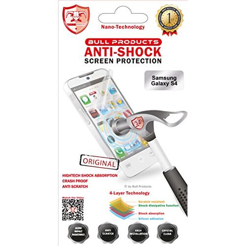 Bull-Products Bull anti-shock beschermfolie incl. reinigingsdoekje en gebruiksaanwijzing voor Samsung Galaxy S4