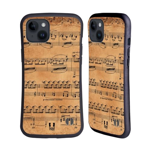 Head Case Designs Debussy Muziekbladen Hybrid Behuizing compatibel met Apple iPhone 15 Plus