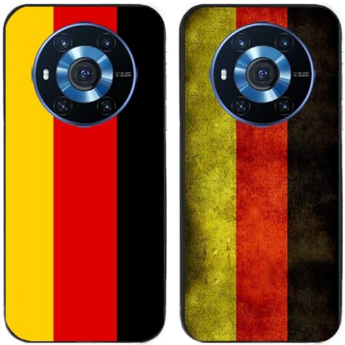Generic 2 Stks Retro Duitsland Duitsland Duitsland Vlag Gedrukt TPU Gel Siliconen Achterkant Telefoon Case Cover voor Huawei Honor All Series (Honor Magic 3)
