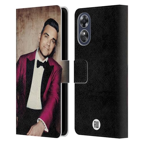 Head Case Designs Officieel Gelicentieerd Robbie Williams Magenta Tux Kalender Lederen Book Portemonnee Cover compatibel met Oppo A17
