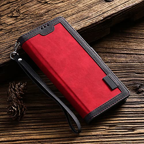 LIUJUNH Voor Samsung Galaxy A02S A10 A12 A21S A31 A32 A50 A51 A52 A70 A71 A72 S22 Ultra S21 Ultra S20 FE S10 S9 Note 20 Ultra Wallet Case, rood, voor Galaxy Note 20 Ultra