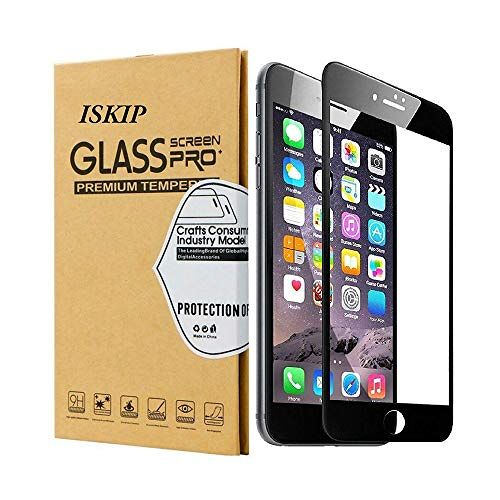 ISKIP [2 Pack] Screen Protectors voor iPhone 7 8, volledige dekking 3D gehard glas beschermende film randbescherming [Soft Edge Hybrid] voor iPhone 7 8 gehard glas 4.7" (zwart)