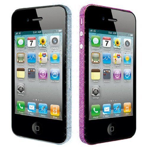Ozaki iCoat BlingBling bumpersticker iPhone 4S zwart/zilver Fuchsia/Bleu