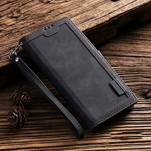 LIUJUNH Voor Samsung Galaxy A02S A10 A12 A21S A31 A32 A50 A51 A52 A70 A71 A72 S22 Ultra S21 Ultra S20 FE S10 S9 Note 20 Ultra Wallet Case, Zwart, Voor A71