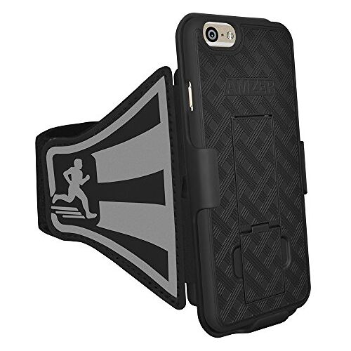 Amzer Shellster armband beschermhoes voor iPhone 6 Plus, iPhone 6S Plus, detailhandelverpakking, zwart