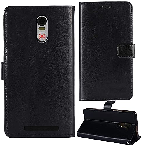 Dingshengk Flip Retro lederen hoes voor Swissvoice G50 5 inch leren hoes telefoonhoes beschermhoes klaphoes mobiele telefoon etui portefeuille cover case afdekking (zwart)