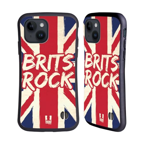 Head Case Designs Britten Rock Britse trots Hybrid Behuizing compatibel met Apple iPhone 15