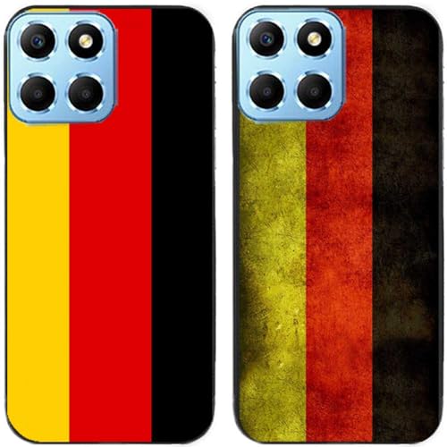 Generic 2 stuks retro Duitsland Duitsland Duitsland vlag bedrukt TPU gel siliconen achterkant telefoonhoesje cover voor Huawei Honor All Series (Honor X6 / X6 4G / X6S)