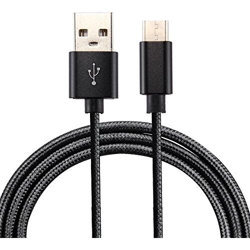 wortek USB C kabel nylon 1-3 meter sets gevlochten oplaadkabel [3A] snellaadkabel voor Android smartphone, Samsung Galaxy, LG, Huawei, Pixel, HTC 3 Meter zwart