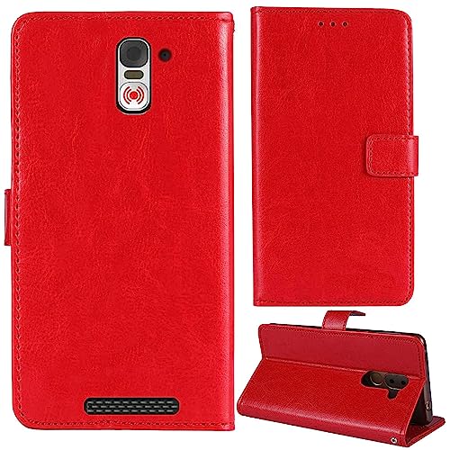 Tnviud Premium Retro Business Flip Book Stand Portemonnee Leren Tas Beschermende Hoes Mobiele Telefoon Case Voor Swissvoice S510 M / S510 C 5 "Cover Wallet Cover Etui Houder (Rood)