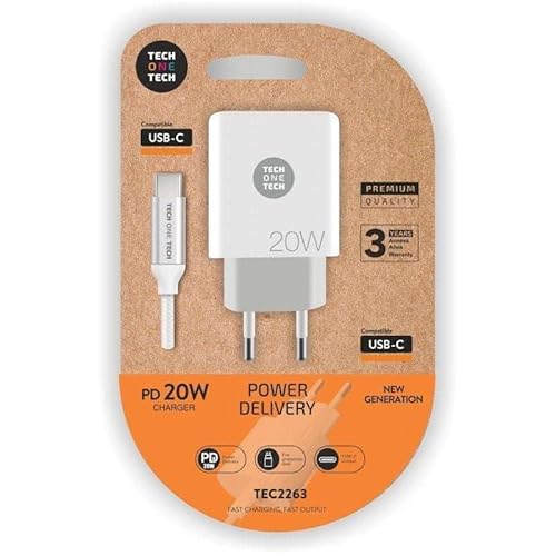 TechOneTech Oplader PD 20 W + USB-C naar USB-C kabel merk