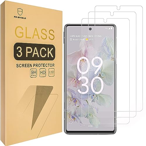 Mr.Shield Schermbeschermer voor Google Pixel 6a [gehard glas] [9H hardheid] [3-pack] schermbeschermer