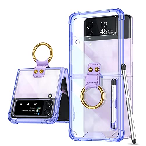 Custodia ® Z Flip3 Hoesje,Z Flip3 Case,Z Flip3 Transparent Cover,Z Flip3 Ring Case,Z Flip3 Pen Case,Z Flip3 Pen Holder Cover Compatibel voor Samsung Galaxy Z Flip3 5G(3)