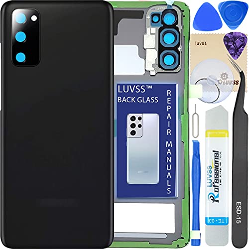 LUVSS Achterkant Glas voor Samsung Galaxy S20 G980 G981 Zwart Back Cover met Cameralens en Lijm Werktuigen Vervangen Reparatieset