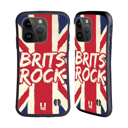 Head Case Designs Britten Rock Britse trots Hybrid Behuizing compatibel met Apple iPhone 15 Pro