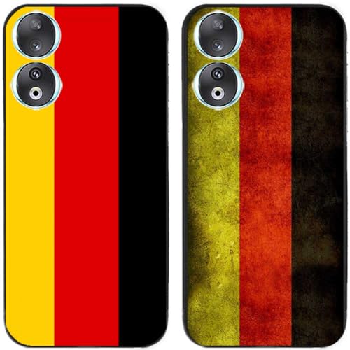 Generic 2 Stks Retro Duitsland Duitsland Duitsland Vlag Gedrukt TPU Gel Siliconen Achterkant Telefoon Case Cover voor Huawei Honor All Series (Honor 90)