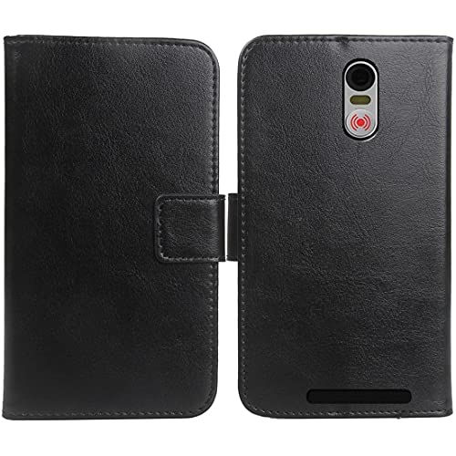 Dingshengk PU Flip Folio Lederen Case Voor Swissvoice G50 5 "Boek Portemonnee Zakelijke Telefoon Bescherming Protector Beschermhoes Skin Pouch Etui (zwart)