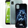 MILEGAO Cricket Debut Smart Case + 2 stuks schermbeschermer gehard glas, ultradunne bumper schokbestendige zachte TPU siliconen hoes voor cricket debuut smart (5,5 inch)