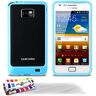 MUZZANO beschermhoes voor Samsung Galaxy S2, Le Bumper Colors" Premium, Lagunenblau + 3 Displayschutzfolien, Lagunenblau + 3 Displayschutzfolien