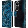 Head Case Designs Officieel Gelicentieerd Vincent Hie Affizer Blauw Draken 2 Lederen Book Portemonnee Cover compatibel met Oppo Reno10 5G / Reno10 Pro 5G