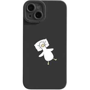 Mdybf iphone Case Cute Cartoon Lying Flat Duck Phone Case For Iphone 15 Pro Max 15 14 13 12 11 Pro Max X Xs Max Xr 7 8 15 Plus Soft-For Iphone 15 Pro-Black M110