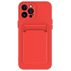 MXBXLG Kaartsleufhouder Portemonnee Telefoonhoesje Voor iPhone 13 12 11 Pro Max Mini XS XR X SE 6S 7 8 Plus Zachte siliconen Schokbestendig Candy Cover, rood, voor iPhone 12Pro Max