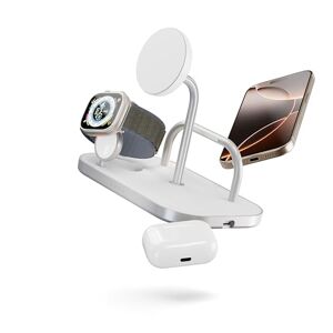 Otterbox Zens 4-in-1 Wireless Charger, MagSafe en Qi 15W Wireless Charger voor iPhone/Apple Watch/AirPods, Inclusief 65W Voedingsadapter (EU/UK/US) en 1,5M Geïntegreerde Kabel, Wit Otterbox Zens 4-in-1 Wireless Charger, MagSafe en Qi 15W Wireless Charger voor iPhone/Apple Watch/AirPods, Inclusief 65W Voedingsadapter (EU/UK/US) en 1,5M Geïntegreerde Kabel, Wit