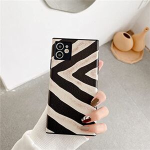 Oynyiqi Mode Luipaard Zebra Print Telefoon Gevallen voor Iphone 12 Pro 7 8 Plus Xr Xs Max 11 Pro Max X SE 2020 TPU PU Vierkante Cover, ZBR, voor iphone XR