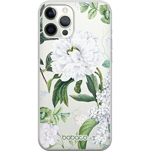 BABACO ERT GROUP mobiel telefoonhoesje voor Iphone 12/12 PRO origineel en officieel erkend  patroon Flowers 031 optimaal aangepast aan de vorm van de mobiele telefoon, gedeeltelijk bedrukt