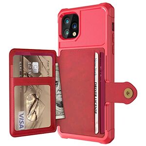 MXBXLG Luxe PU Lederen Portemonnee Case voor iPhone 13 11 12 Pro Max 5G iPhone 12 Mini Gevallen Portemonnee Flip Cover Gesp voor iPhone 12, rood, Voor iPhone 13