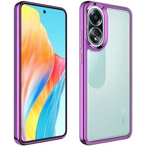 DESSEN Transparant hoesje voor Oppo A78 5G/Oppo A58 5G, hoes van zachte siliconen, schokbestendig, bumper, antislip, beschermhoes met kleurcoating, paars