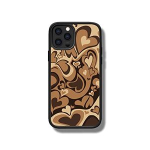 LIUJUNH Swirl Swirl Hart Siliconen Fashion Case Voor iPhone 13 11 12 Pro Max 7 8 Plus X XS XR SE 2020 Hartvorm Zachte antislip Case, bruin, voor iphone 7/8/SE2020