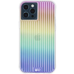 Case-Mate Tough Groove Case Beschermhoes Apple iPhone 12 Pro Max [Schokbestendige telefoonhoes   Antimicrobieel   Valbescherming tot 3 m   Regenboog-optic] transparant