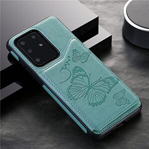 MMYANG Soft Case Voor Samsung Galaxy S21 S20 FE S10 S9 S8 Plus Note 8 9 10 20 Ultra A30S A50 Note10plus Kaarten Pouch Lederen Telefoon Cover, groen, Voor Galaxy S10 5G