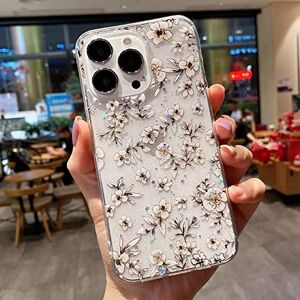 JHFER Zachte Transparante Bloemen Telefoon Case Voor iphone 11 12 13 Pro Max XS X XR 7 8 Plus SE 2020 Bumper Back Cover, 02, voor iphone SE 2020