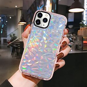 MMYANG Diamond laser Clear Telefoon gevallen Voor iphone 12 11 Pro max 11 7 8 X XS Max XR Zachte siliconen jelly cover, kleurrijke Roze, voor iphone XR