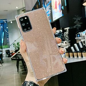 GGOIl Vierkante glitter glinsterende siliconen telefoonhoes voor Samsung Galaxy S20 FE A51 A71 A50 A70 S21 S10 S9 Plus Note 20 beschermhoes Transparante zachte achterkant, goud, voor Samsung A51 4G