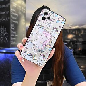 Generic Lulumi-Telefoonhoesje voor Huawei Enjoy 50z/Nova Y61, zachte hoes anti-klop kickstand achterkant anti-stof cartoon glisten drift zand TPU siliconen waterdicht modeontwerp schattig duurzaam