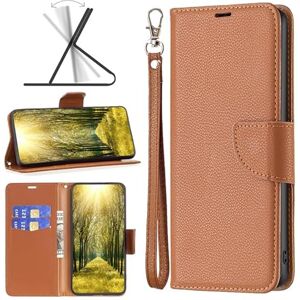 GBWQPLJV Retro krasbestendige portemonnee clip telefoonhoesje compatibel met Xiaomi Redmi Note 13 Pro Plus RedmiNote13 Telefoonhoesje, flip cover kaart insert anti-val telefoonhoesjes (Bruin, Redmi