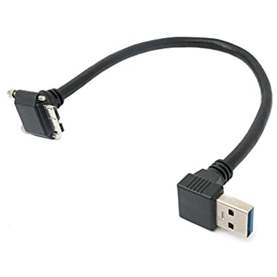 SYSTEM-S USB 3.0 kabel 30 cm Micro B stekker naar A stekker schroef hoek adapter zwart SYSTEM-S USB 3.0 kabel 30 cm Micro B stekker naar A stekker schroef hoek adapter zwart
