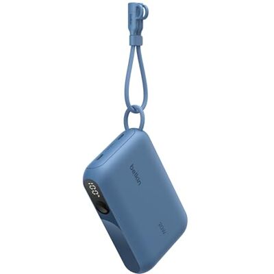 Belkin Power Bank 10000mah, compacte Draagbare Oplader USB-C, 2 USB-C-poorten, digitaal display voor batterijstatus, 20 W voor iPhone 16/15-serie, Samsung Galaxy S25, S24, Pixel 9, iPad etc. Blauw Belkin Power Bank 10000mah, compacte Draagbare Oplader USB-C, 2 USB-C-poorten, digitaal display voor batterijstatus, 20 W voor iPhone 16/15-serie, Samsung Galaxy S25, S24, Pixel 9, iPad etc. Blauw