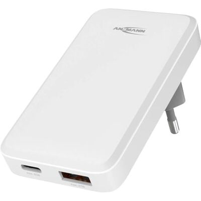 Ansmann USB-oplader, snellader, USB-adapter (USB-C en A), platte adapter met 2 aansluitingen, snellader, stekkeradapter, adapter voor iPhone 16/15/14/13/12/11 Pro Max, Samsung, Android Ansmann USB-oplader, snellader, USB-adapter (USB-C en A), platte adapter met 2 aansluitingen, snellader, stekkeradapter, adapter voor iPhone 16/15/14/13/12/11 Pro Max, Samsung, Android