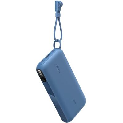 Belkin Power Bank 20.000 mAh, Draagbare Oplader USB-C, 2x type C en 1x USB-A, digitaal display voor batterijstatus, 20 W voor iPhone 16-serie, Samsung Galaxy S25, Pixel 9, iPad en meer Blauw Belkin Power Bank 20.000 mAh, Draagbare Oplader USB-C, 2x type C en 1x USB-A, digitaal display voor batterijstatus, 20 W voor iPhone 16-serie, Samsung Galaxy S25, Pixel 9, iPad en meer Blauw