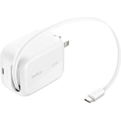 Belkin UltraCharge USB-C Oplader 45W met Uittrekbare USB C Kabel (80 cm) en USB-C poort USB C Charger, Oplader iPhone 17 en 16 Serie, Galaxy S26 Serie, AirPods, Tablet, MacBook, Laptop Belkin UltraCharge USB-C Oplader 45W met Uittrekbare USB C Kabel (80 cm) en USB-C poort USB C Charger, Oplader iPhone 17 en 16 Serie, Galaxy S26 Serie, AirPods, Tablet, MacBook, Laptop