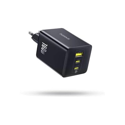 Baseus Enerfill USB C Oplader, 100 W, 3-Poorts USB C-voeding, PD oplader met PPS, GaN snellader, compatibel met MacBook Pro/Air, iPad, laptop, iPhone 17/16/15/14/13, Galaxy S25, Pixel, zwart Baseus Enerfill USB C Oplader, 100 W, 3-Poorts USB C-voeding, PD oplader met PPS, GaN snellader, compatibel met MacBook Pro/Air, iPad, laptop, iPhone 17/16/15/14/13, Galaxy S25, Pixel, zwart