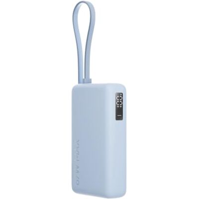 XIAOMI 67 W Power Bank 10000 (zintegrowany kabel), niebieski 67 W snel opladen, 10.000 mAh, geïntegreerde USB-C-kabel. Compact en krachtig: laadt 3 apparaten samen op. XIAOMI 67 W Power Bank 10000 (zintegrowany kabel), niebieski 67 W snel opladen, 10.000 mAh, geïntegreerde USB-C-kabel. Compact en krachtig: laadt 3 apparaten samen op.