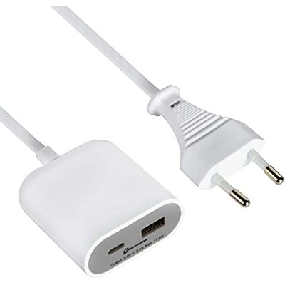Electraline 62653 Adapter met Kabel - 2 USB - 2M Electraline 62653 Adapter met Kabel - 2 USB - 2M